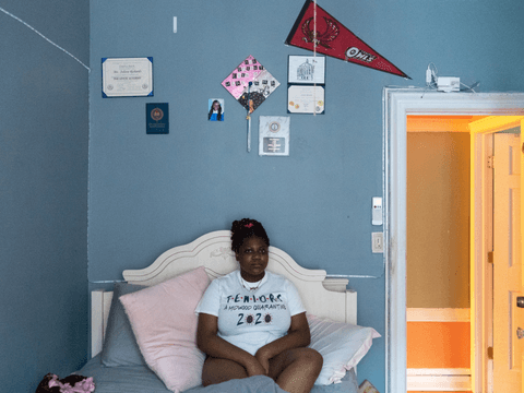 Julissa’s room in Brooklyn, New York, USA, where she has spent most of the pandemic.